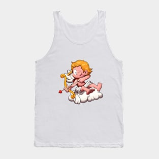 Cupid On Cloud With Bow And Arrow Tank Top